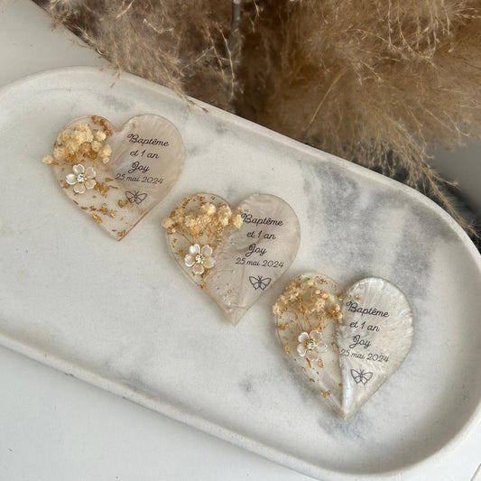 Cadeau invité Magnet Flora personnalisé au style floral et bohème