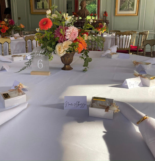 bougies Diamant personnalisées Jana & Ghassan, cadeau invité mariage