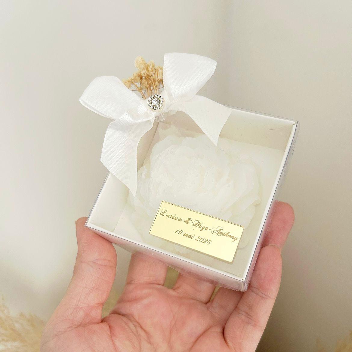 Bougie Rose des neiges - MON CADEAU INVITE