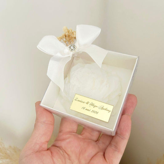 Bougie Rose des neiges - MON CADEAU INVITE